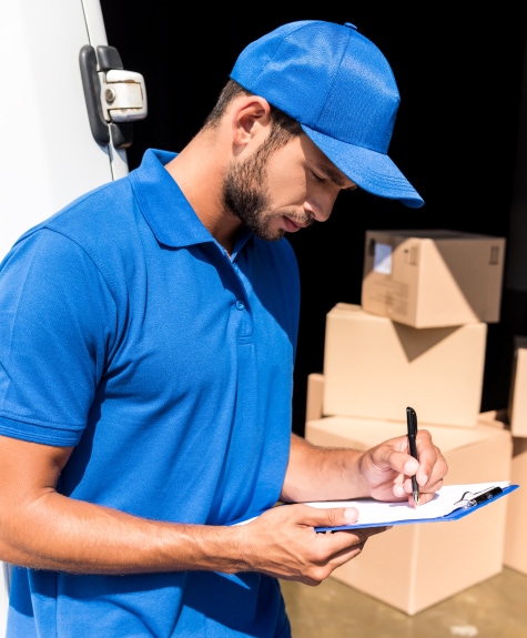 PortraitFlip delivery partners packing paintings