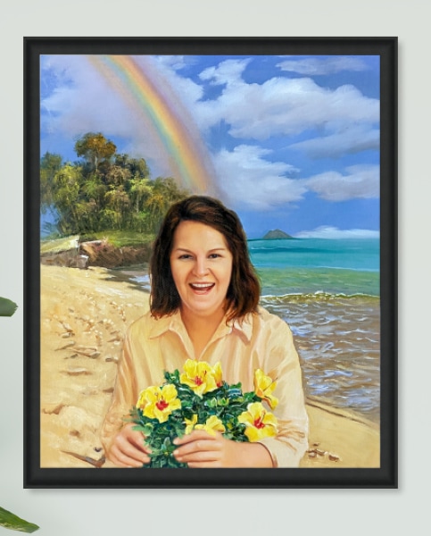 Painting with a changed background