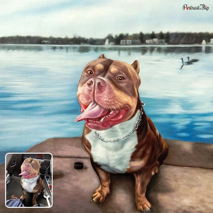 Acrylic dog portrait