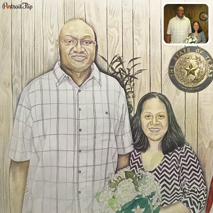 Colored pencil Valentine’s Day portrait