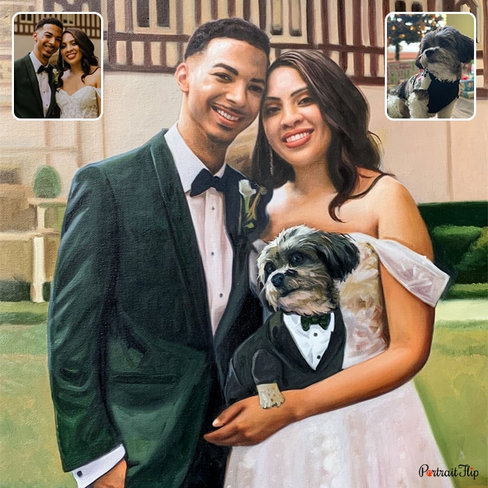 couple and dog painting