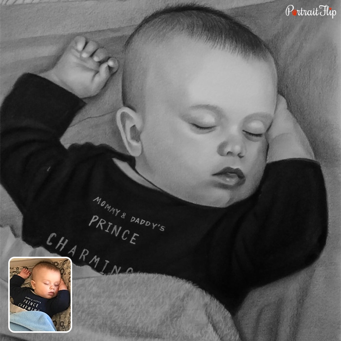 Baby portraits of a baby sleeping