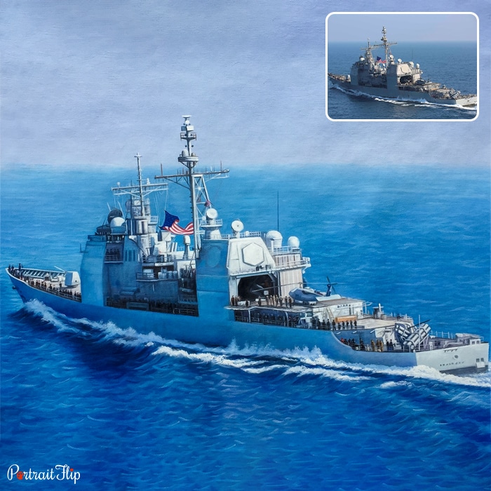 Hand-painted boat portrait