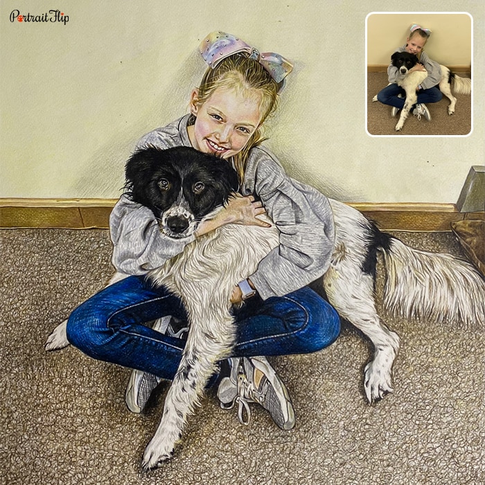 Colored pencil child portrait