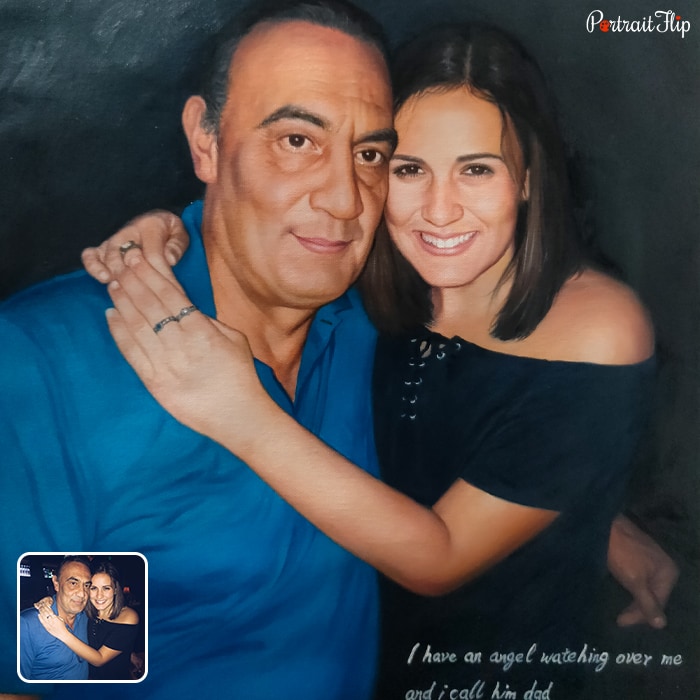 Father’s day paintings where an old man and a woman is next to each other