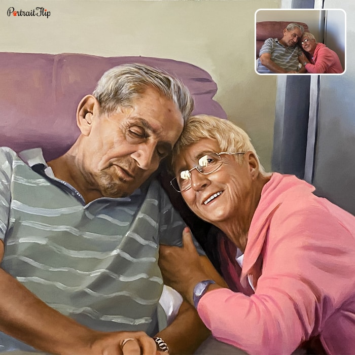 Memorial oil portrait