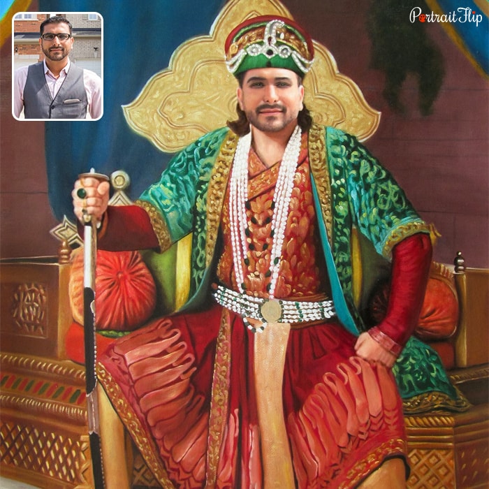 Picture of a man in a highness outfit