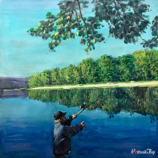 Landscape Watercolor Portraits