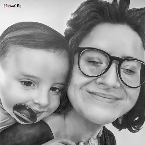 Parents & Children Charcoal Portraits