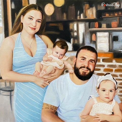 Parents & Children Oil Portraits