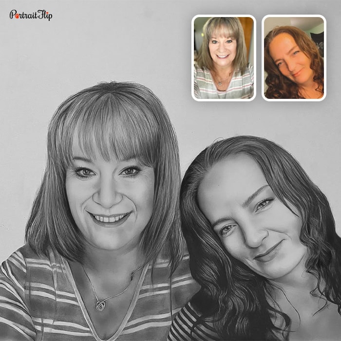 Women compilation pencil portrait