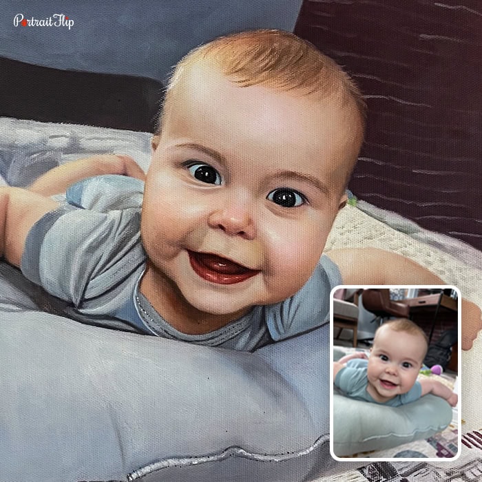 baby acrylic portrait painting