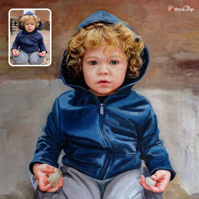 baby boy acrylic painting