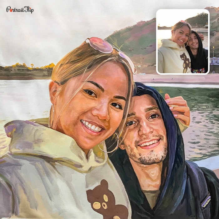 couple pastel portrait
