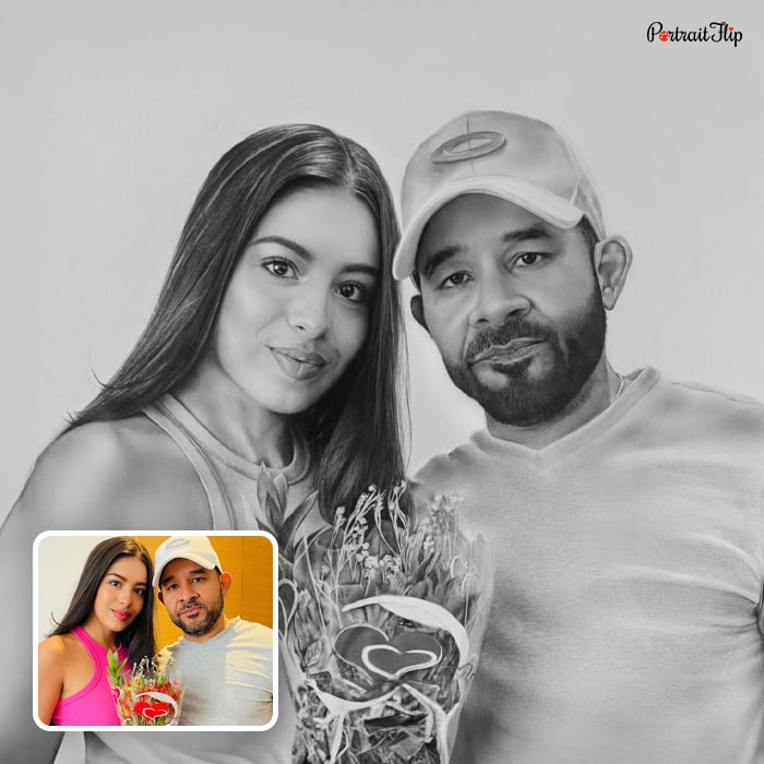 couple pencil drawing