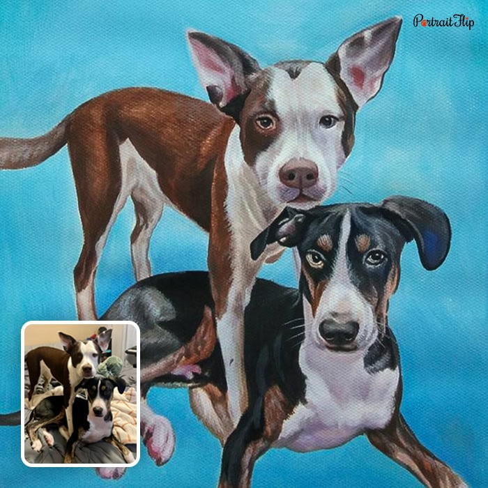 dog merged watercolor artwork