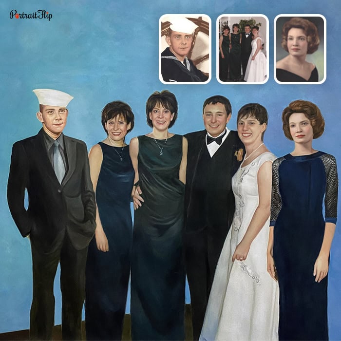 family compilation pastel painting