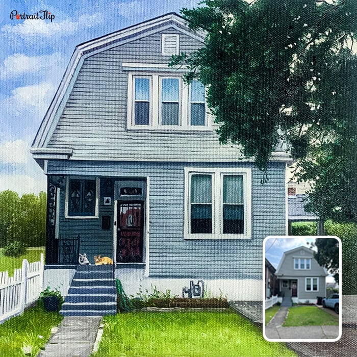 house acrylic portrait