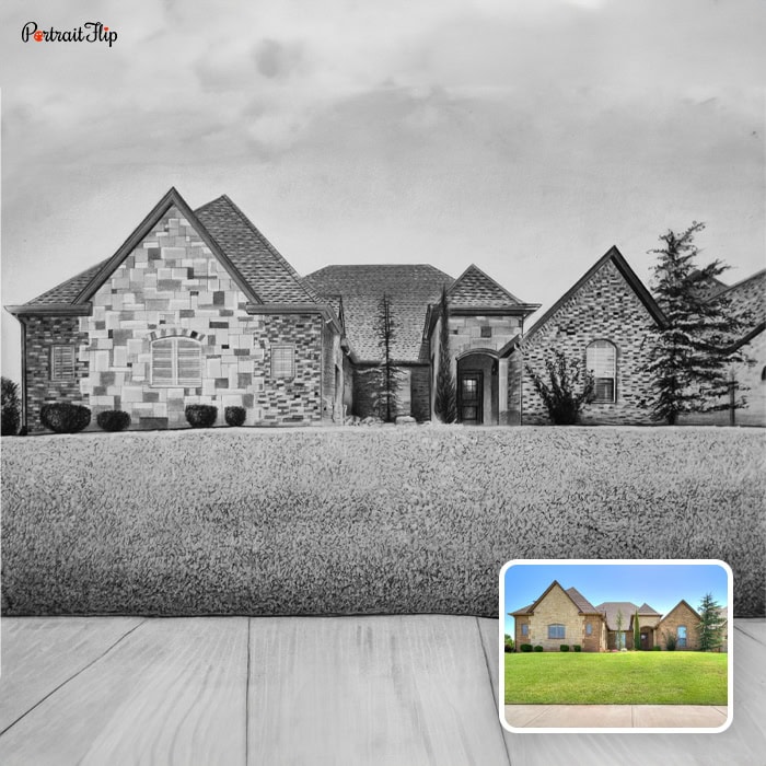 house pencil sketch