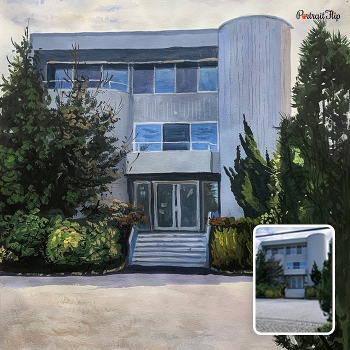 house watercolor painting