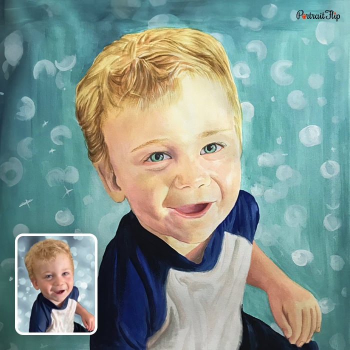smiling baby watercolor painting