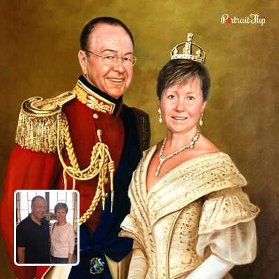 Couple royal portrait painting