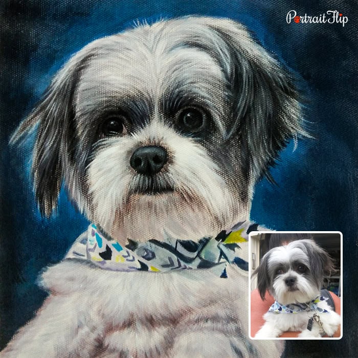 cute dog pastel painting
