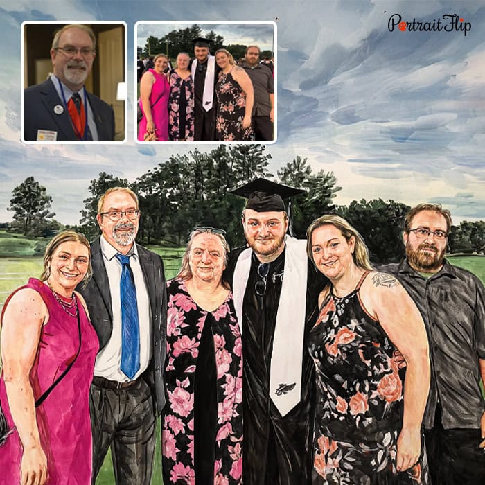 family and graduation watercolor painting