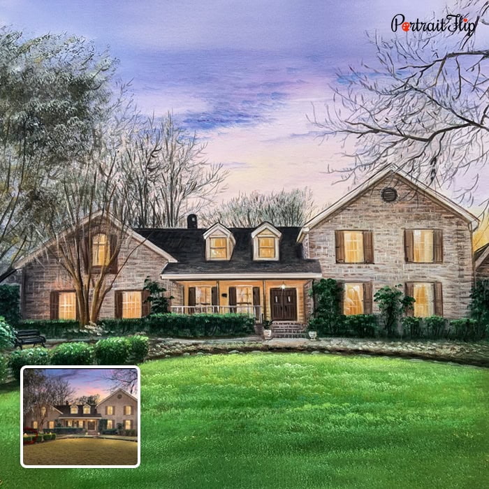 house portrait from photo