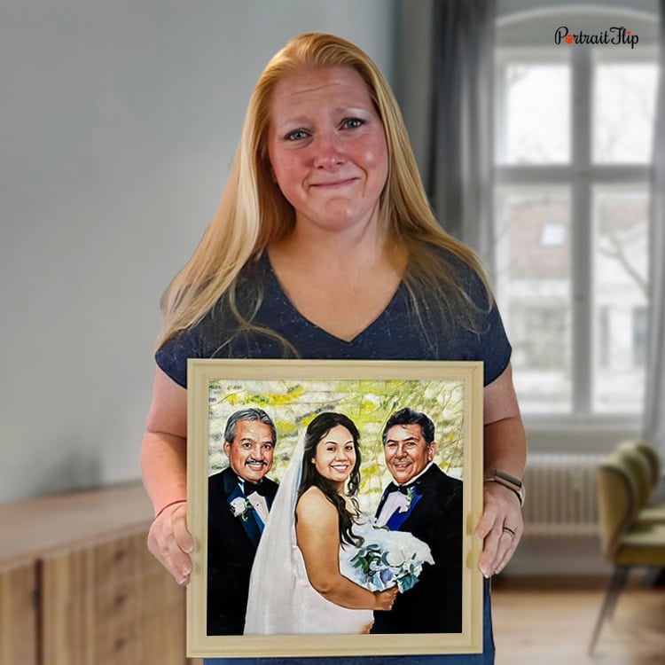 woman with wedding painting