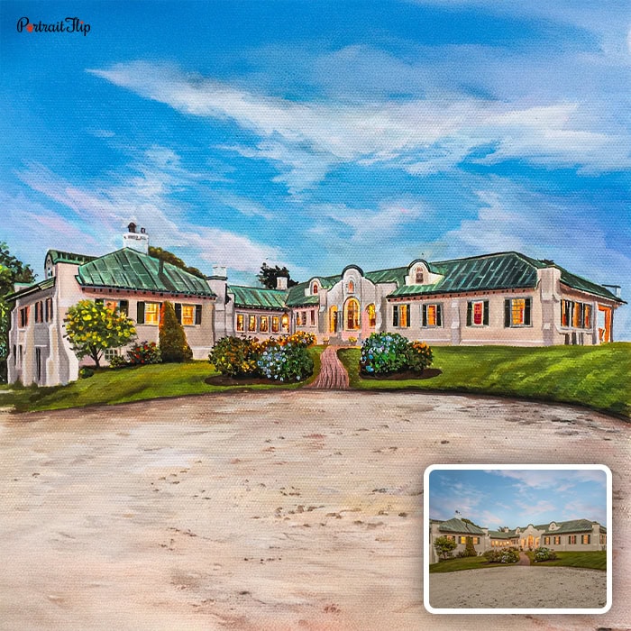 Custom wedding venue painting