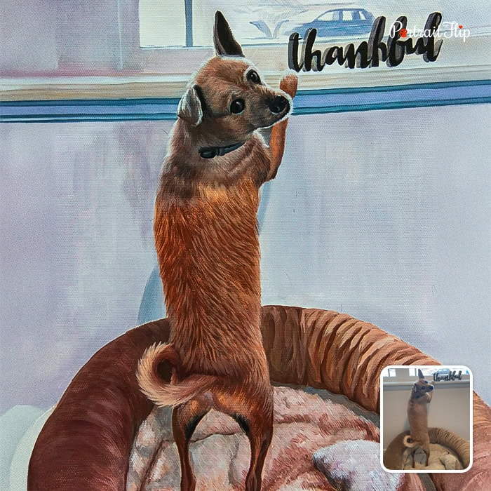 Dachshund mix pastel painting from photo