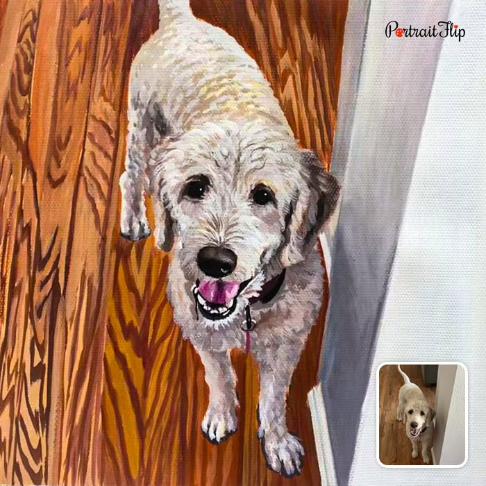Goldendoodle pastel painting from photo