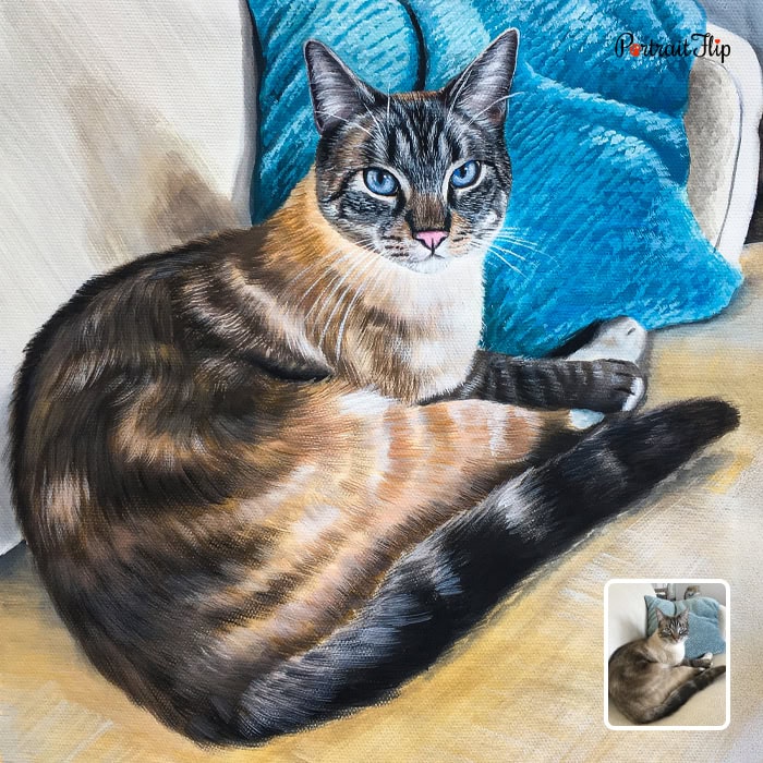 Tabby cat custom watercolor painting from photo