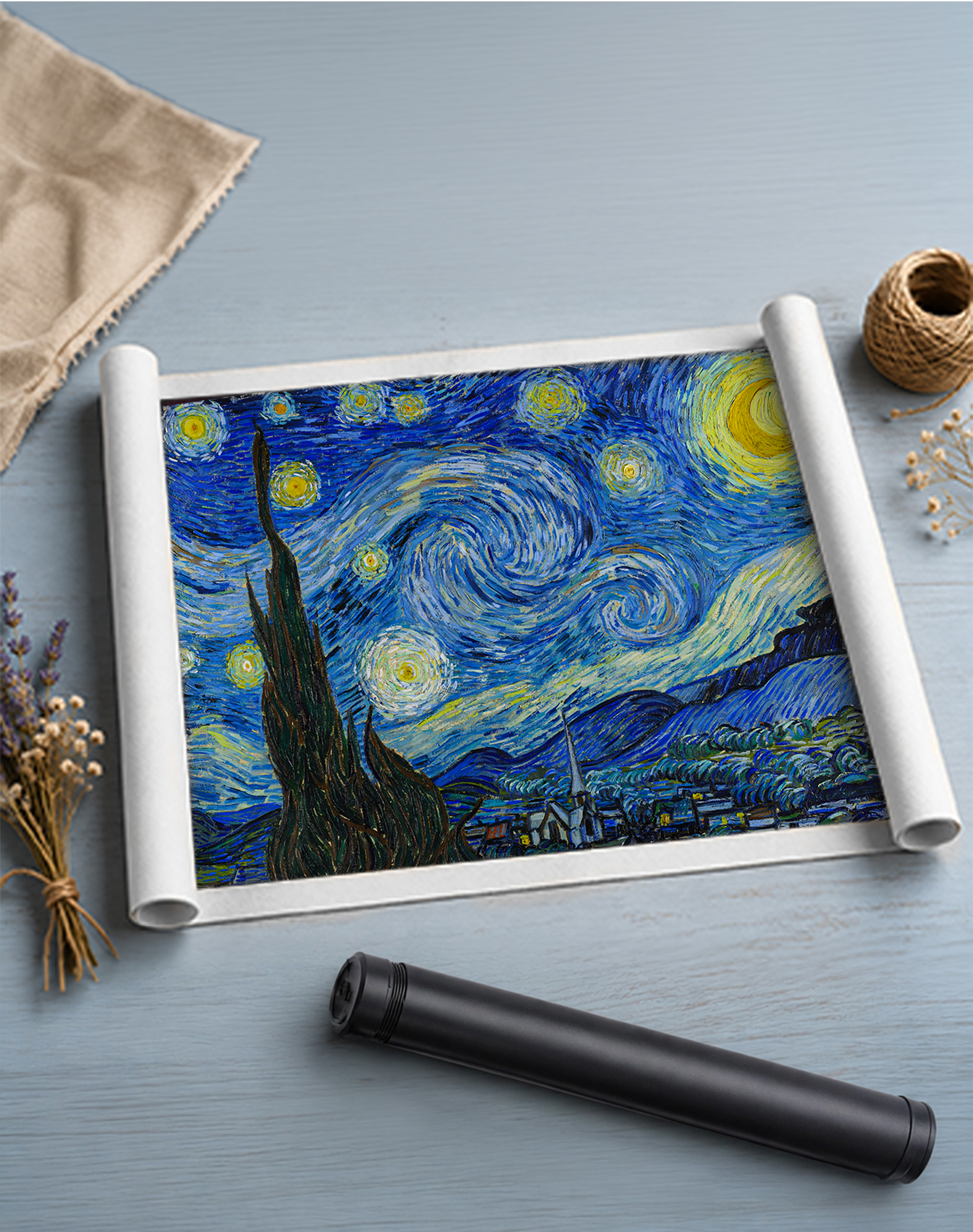 Rolled reproduction painting